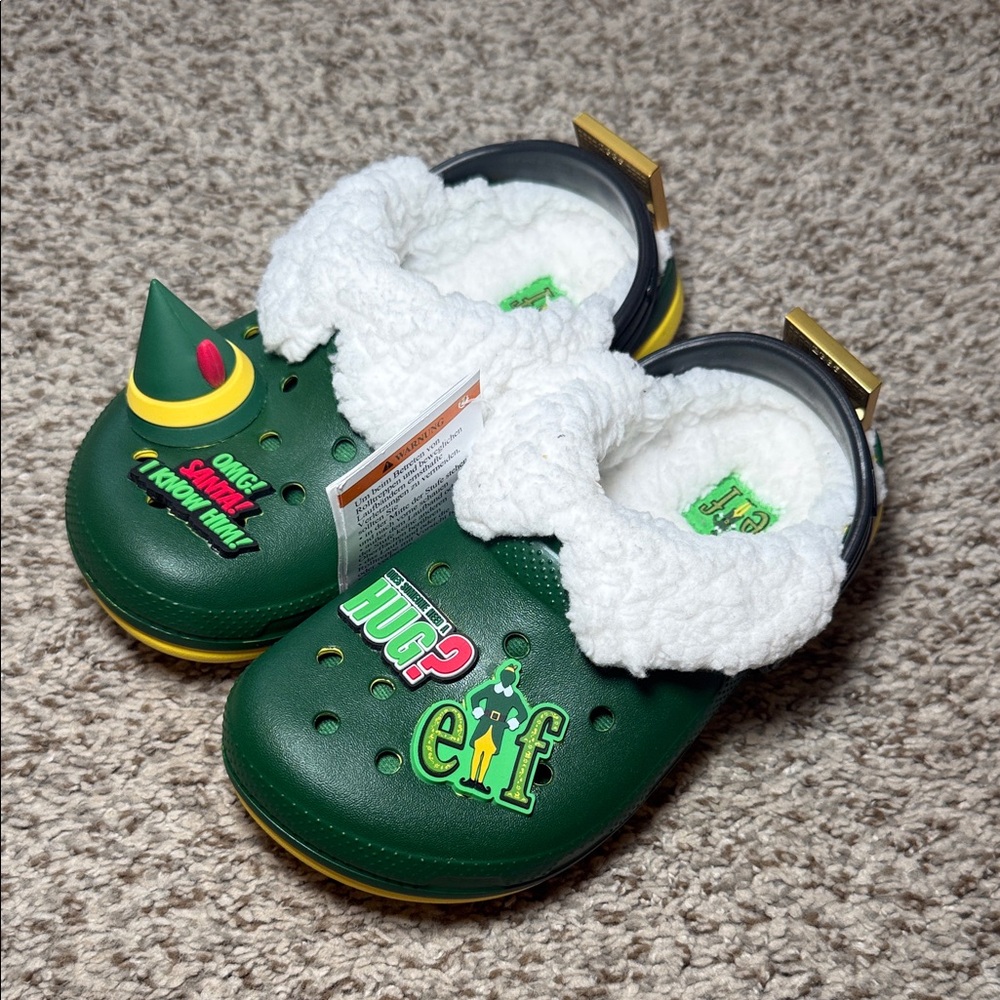 Crocs Kids Elf Lined Classic Clog Christmas Size‎ 12